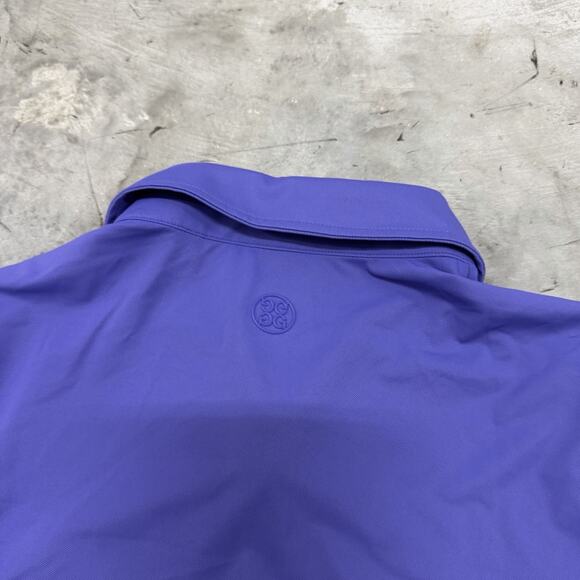 G Fore Shirt Mens Large Purple Solid Golf Polo Performance Stretch Palm Beach - Picture 8 of 9